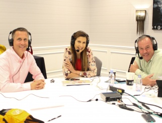 Tina Sharkey (center) with podcast co-hosts Bill Thorne (right) and PwC’s Steve Barr (left).